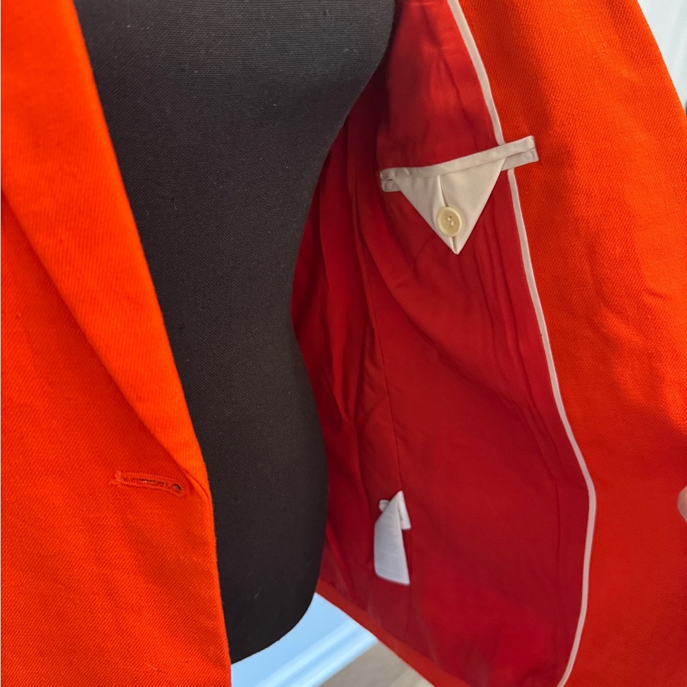 J CREW Red/Orange Women's Parke Linen Blazer - Picture 6 of 9